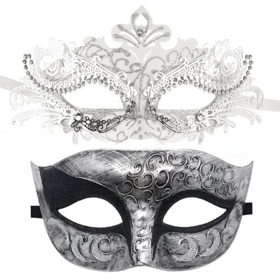 Coddsmz Couple Masquerade Mask Set Venetian Party Mardi Gras Halloween Costume Fancy Dress Mask for Women Men