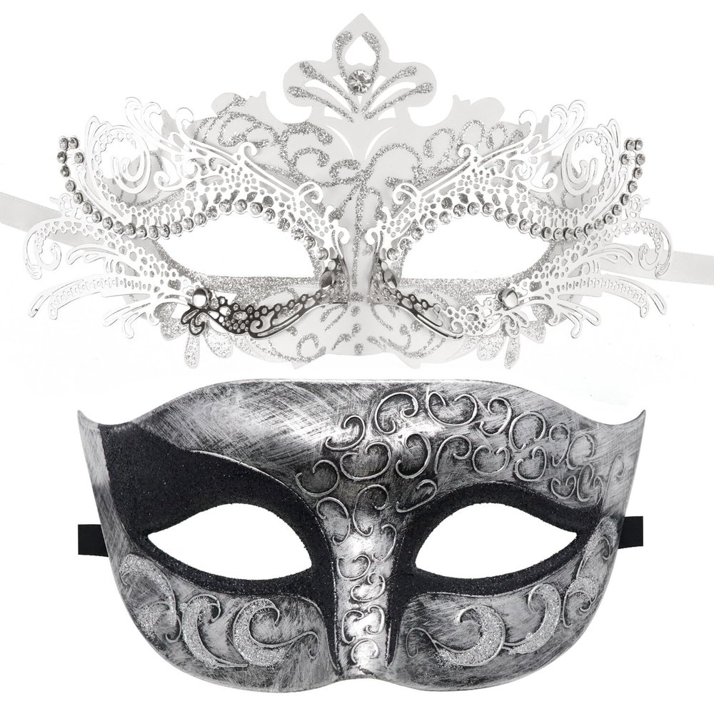 Coddsmz Couple Masquerade Mask Set Venetian Party Mardi Gras Halloween Costume Fancy Dress Mask for Women Men
