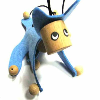 Marionette Puppet Wood Children Felt Kalle Fux Wooden Toys Cat Blue