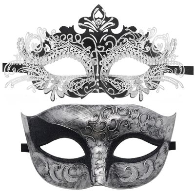 Coddsmz Couple Masquerade Mask Set Venetian Party Mardi Gras Halloween Costume Fancy Dress Mask for Women Men