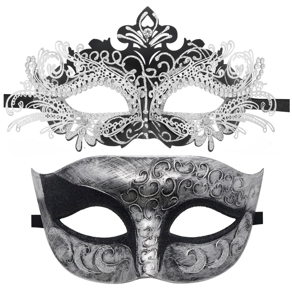 Coddsmz Couple Masquerade Mask Set Venetian Party Mardi Gras Halloween Costume Fancy Dress Mask for Women Men