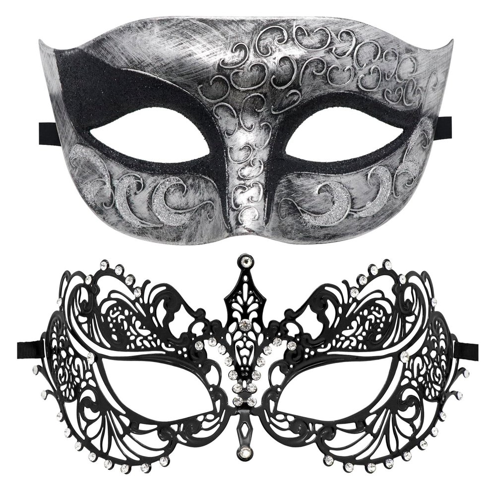 Couple Masquerade Mask Venetian Party Mask Halloween Costume Mardi Gras (Color 10)