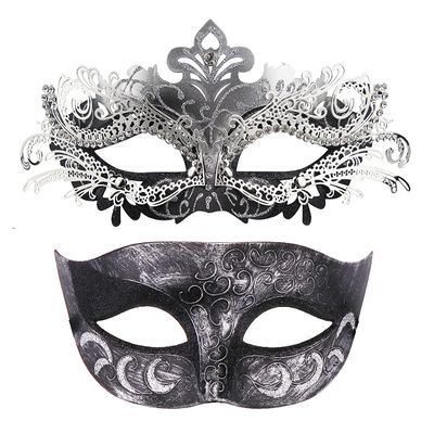 Coddsmz Couple Masquerade Mask Set Venetian Party Mardi Gras Halloween Costume Fancy Dress Mask for Women Men