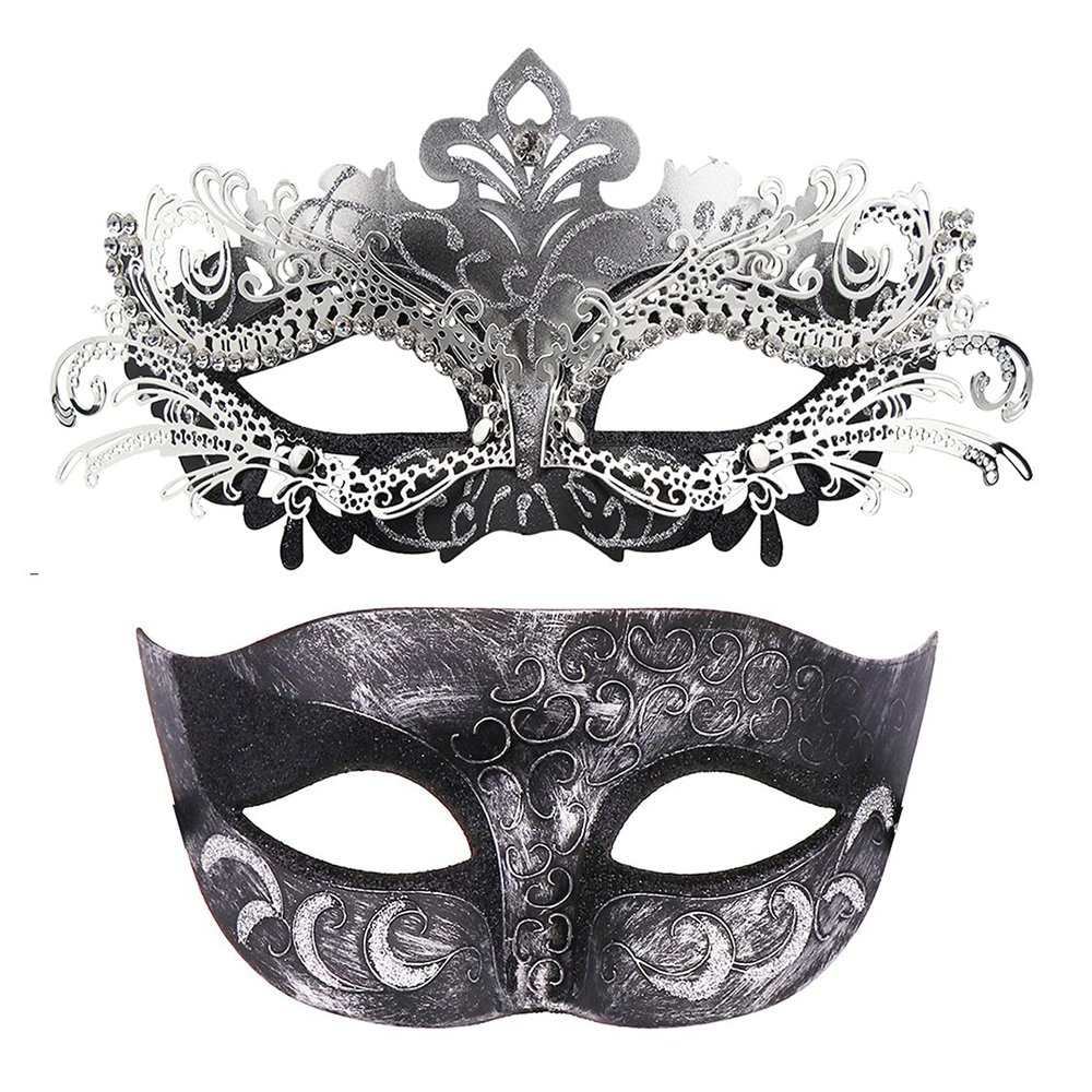 Coddsmz Couple Masquerade Mask Set Venetian Party Mardi Gras Halloween Costume Fancy Dress Mask for Women Men