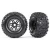 Traxxas Sledgehammer Tires & Wheels, glued (Black Wheels) view 1