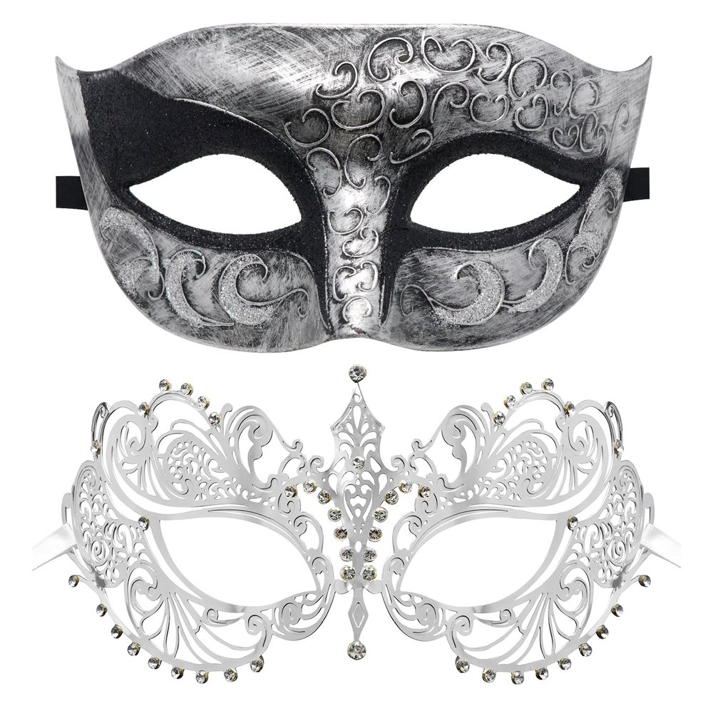 Couple Masquerade Mask Metal Masks Venetian Party Mask Halloween Costume Mask Mardi Gras Mask (Color 11)