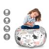 Ambesonne Pets Storage Toy Bag Chair, Playful Cool Cat Meow Animals Doodle with Hearts Love My Kitty, Stuffed Animal Organizer Washable Bag, Large Size, Beige Pale Pink view 2