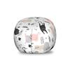 Ambesonne Pets Storage Toy Bag Chair, Playful Cool Cat Meow Animals Doodle with Hearts Love My Kitty, Stuffed Animal Organizer Washable Bag, Small Size, Beige Pale Pink view 1