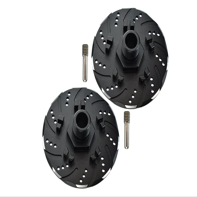 GPM for Arrma 1/7 Infraction 6S BLX/Infraction V2 6S BLX Upgrade Parts Aluminum +6mm Hex with Brake Disk with Silver Lining - 2Pc Set Black