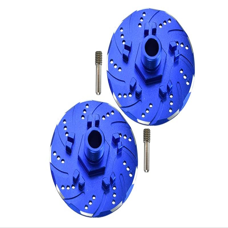 GPM for Arrma 1/7 Infraction 6S BLX/Infraction V2 6S BLX Upgrade Parts Aluminum +6mm Hex with Brake Disk with Silver Lining - 2Pc Set Blue