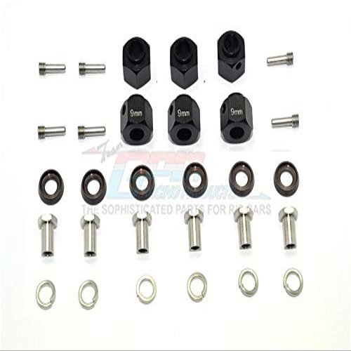 GPM For Traxxas TRX-6 Merc-Benz G63 (88096-4) Aluminum Hex Adapters 9mm Thick - 30Pc Set Black