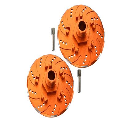 GPM for Arrma 1/7 Infraction 6S BLX/Infraction V2 6S BLX Upgrade Parts Aluminum +6mm Hex with Brake Disk with Silver Lining - 2Pc Set Orange