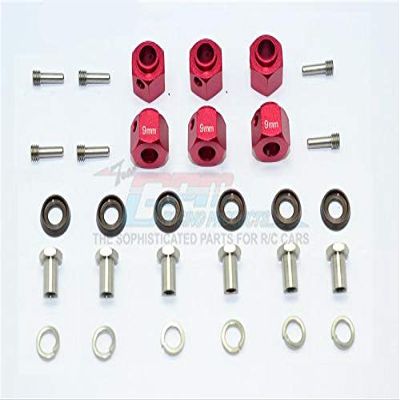 GPM For Traxxas TRX-6 Merc-Benz G63 (88096-4) Aluminum Hex Adapters 9mm Thick - 30Pc Set Red