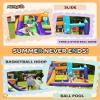 AirMyFun Bounce House Inflatable Bouncer with Long Curved Slide for Kids with Blower, Family Backyard Bouncy Castle with Fun Doorway Tunnel, Climbing Wall and Ball Shooting (High End) view 4
