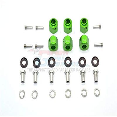 GPM For Traxxas TRX-6 Merc-Benz G63 (88096-4) Aluminum Hex Adapters 9mm Thick - 30Pc Set Green