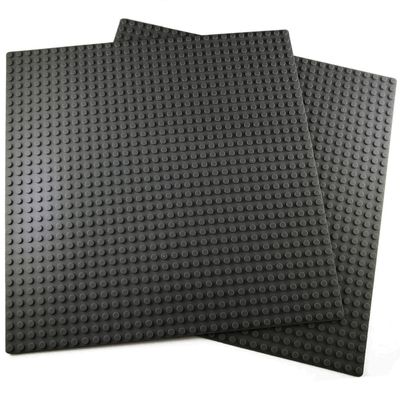 Apostrophe Games Building Blocks Base Plates Compatible with All Major Brands 2 Pack, 10-1/16" x 10-1/16" Inches Baseplate for Building Bricks Durable and Sturdy (2X Dark Gray)