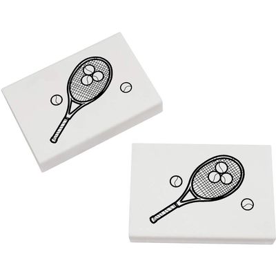 Azeeda 2 x 45mm 'Tennis Racket & Balls' Erasers/Rubbers (ER00022922)