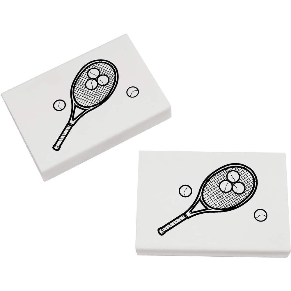 Azeeda 2 x 45mm 'Tennis Racket & Balls' Erasers/Rubbers (ER00022922)