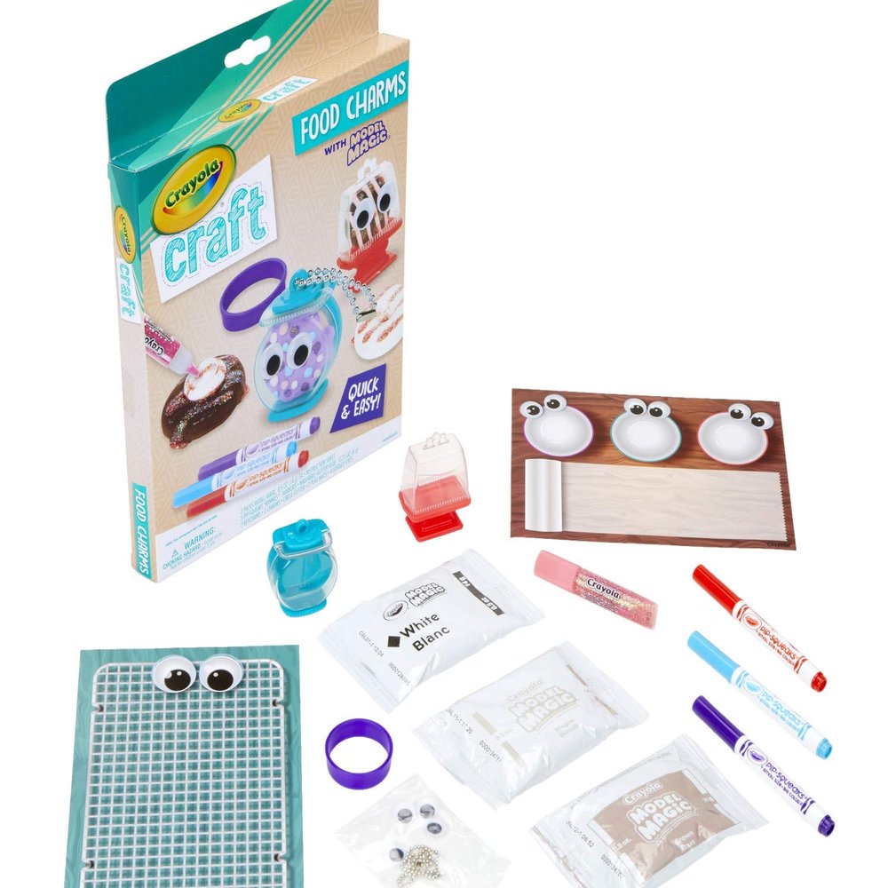Crayola Craft Food Charms, DIY Kit for Kids, Keychain Charms Craft, Model Magic Set, Toys & Gifts for Kids, Ages 5, 6, 7, 8