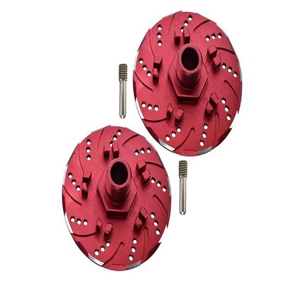 GPM for Arrma 1/7 Infraction 6S BLX/Infraction V2 6S BLX Upgrade Parts Aluminum +6mm Hex with Brake Disk with Silver Lining - 2Pc Set Red