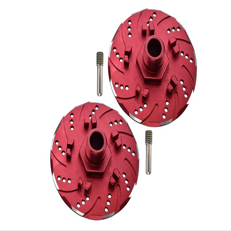 GPM for Arrma 1/7 Infraction 6S BLX/Infraction V2 6S BLX Upgrade Parts Aluminum +6mm Hex with Brake Disk with Silver Lining - 2Pc Set Red