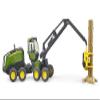Bruder 02135 John Deere 1270G Harvester with 1 Tree Trunk, Green/Black view 3