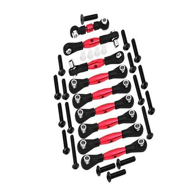 Aluminum Tie Rods For 1/10 Traxxas Ford GT 4-Tec 2.0 83056-4/4-Tec 3.0 93054-4 - 9Pc Set Red