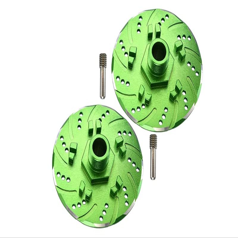 GPM For Arrma 1/7 INFRACTION 6S BLX/INFRACTION V2 6S BLX Upgrade Parts Aluminum +6mm Hex With Brake Disk With Silver Lining - 2Pc Set Green