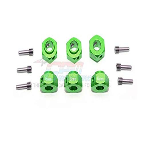 GPM For Traxxas TRX-6 Merc-Benz G63 (88096-4) Aluminum Hex Adapters 6mm Thick - 12Pc Set Green