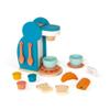 Janod - Breakfast Set - Wooden Coffee Machine + 14 Accessories - 3 Capsules, Spoons, Cups and Saucers, Pastries - Kitchen Utensils to Play - From 3 to 8 Years, J06599 view 1