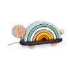 Janod - Sweet Cocoon Wooden Rainbow Turtle Stacking and Pull Toy 7 Piece Building and Nesting Stack with 6 Pastel Arches, Wobbling Head and Tail and String - Ages 18 Months+ - J0440 view 1