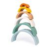 Janod - Sweet Cocoon Wooden Rainbow Turtle Stacking and Pull Toy 7 Piece Building and Nesting Stack with 6 Pastel Arches, Wobbling Head and Tail and String - Ages 18 Months+ - J0440 view 3