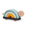 Janod - Sweet Cocoon Wooden Rainbow Turtle Stacking and Pull Toy 7 Piece Building and Nesting Stack with 6 Pastel Arches, Wobbling Head and Tail and String - Ages 18 Months+ - J0440 view 4