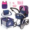 Bayer Dolls: Pram Mega Set, Easily Adaptable to Your Child's Height, Pram is Suitable for Dolls up to 18", Sleeping Bag & Travel Bag Suitable for Dolls Up to 16" view 1