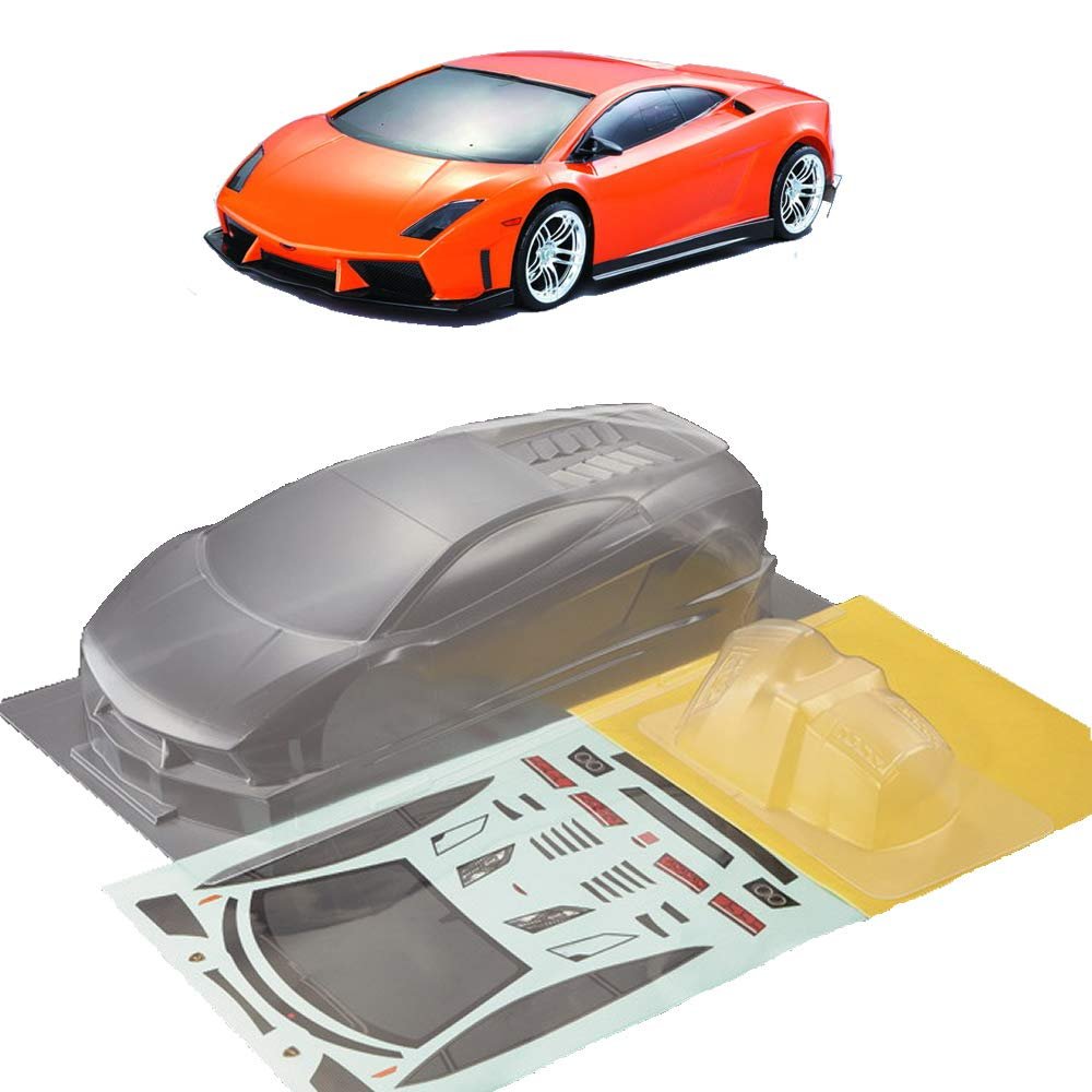 novahobby 1/10 Scale RC Onroad Racing Drift Touring Car Transparent Clear Lexan Body Shell (Gallardo LP 560-4)