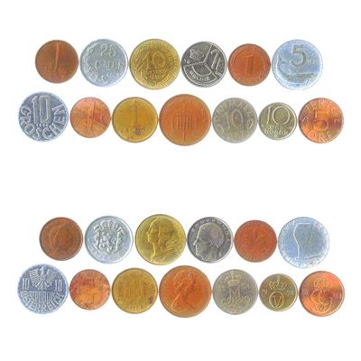 13 PRE-Euro Coins. Inner SIX and Outer Seven Old European Union Coins