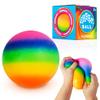 Power Your Fun Arggh Rainbow Giant Stress Balls for Adults - 3.75 Inch Large Stress Balls for Kids Squishy Toys Ball Stress Relief Fidget Toy Sensory Ball Squeeze Toy for Boys Girls (Rainbow) view 1