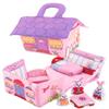 Pockets of Learning Fabric Bunny House Soft Play Set for Toddlers and Children, Cloth Activity, Pretend Play Toy view 3