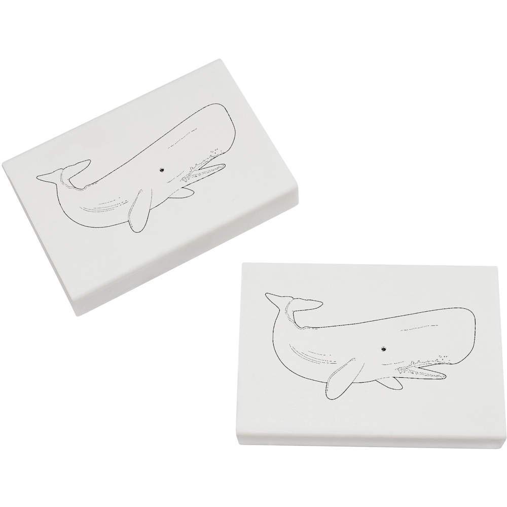 Azeeda 2 x 45mm 'Whale' Erasers/Rubbers (ER00023037)