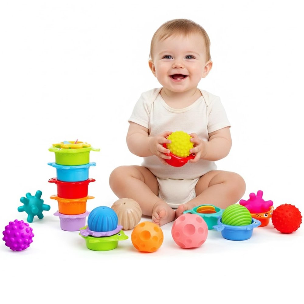 ROHSCE 10 Pack Sensory Balls for Babies & Kids, 2025, Baby Toy Ball 6-12 Months, Toddler & Infant Small Massage Soft Textured Multi Ball Set, Sensory Toys for Boys & Girls