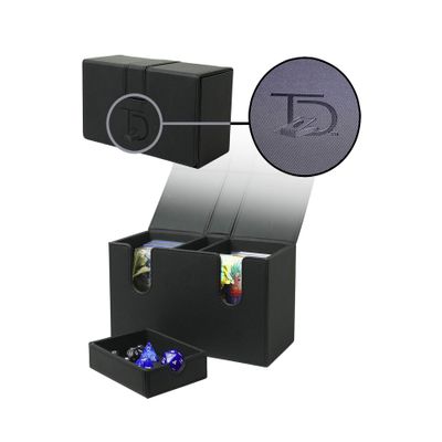 TopDeck 200+ Dual Card Deck Box Pro - Premium Dual Compartments for Maximum Card Protection and Storage - Box Holder for MTG/TCG/CCG Compatible with Yugioh, Magic the Gathering, Pokemon and More