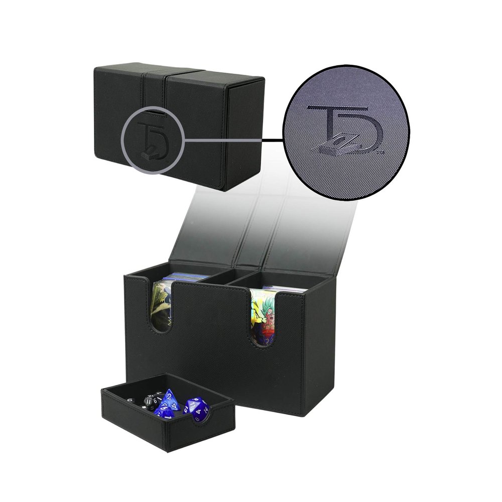 TopDeck 200+ Dual Card Deck Box Pro - Premium Dual Compartments for Maximum Card Protection and Storage - Box Holder for MTG/TCG/CCG Compatible with Yugioh, Magic the Gathering, Pokemon and More