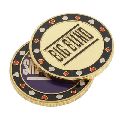 LoveinDIY 2 Metal Chips Big Small Dealer Buttons for Texas