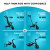 Globber 4-in-1 Toddler Trike Push Bike Stroller  Learning Tricycle for Toddlers Converts Into Balance Bike  Safe Outdoor Ride On Toys for Kids (Teal) view 4