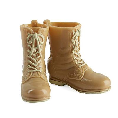 Factory Direct Craft Miniature Tan Army or Hunting Boots - Vintage Find | 4 Pieces for Holiday, Seasonal Crafting, Decorating and Displaying