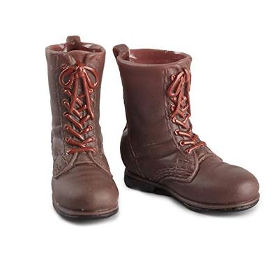 Factory Direct Craft Miniature Dark Brown Army or Hunting Boots - Vintage Finds | 4 Pieces for Holiday, Seasonal Crafting, Decorating and Displaying