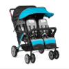 Gaggle by Foundations Compass Quad Stroller - 4 Seat Stroller Wagon for Daycare & Preschool | Foldable, UV Canopy, 5-Point Harness, Large Storage - Teal view 1