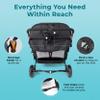 Gaggle by Foundations Compass Quad Stroller - 4 Seat Stroller Wagon for Daycare & Preschool | Foldable, UV Canopy, 5-Point Harness, Large Storage - Teal view 3