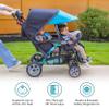 Gaggle by Foundations Compass Quad Stroller - 4 Seat Stroller Wagon for Daycare & Preschool | Foldable, UV Canopy, 5-Point Harness, Large Storage - Teal view 4