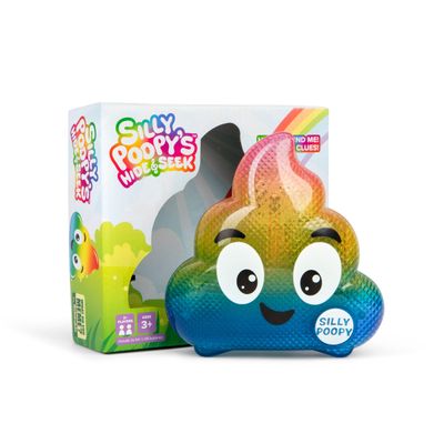 Silly Poopy's Hide & Seek by Relatable, The Talking, Singing, Rainbow Hide & Seek Toy, Fun Learning Toys for Toddlers, Interactive Toddler Toys, Hide and Seek Games, Includes 1 Toy & 2 AA Batteries